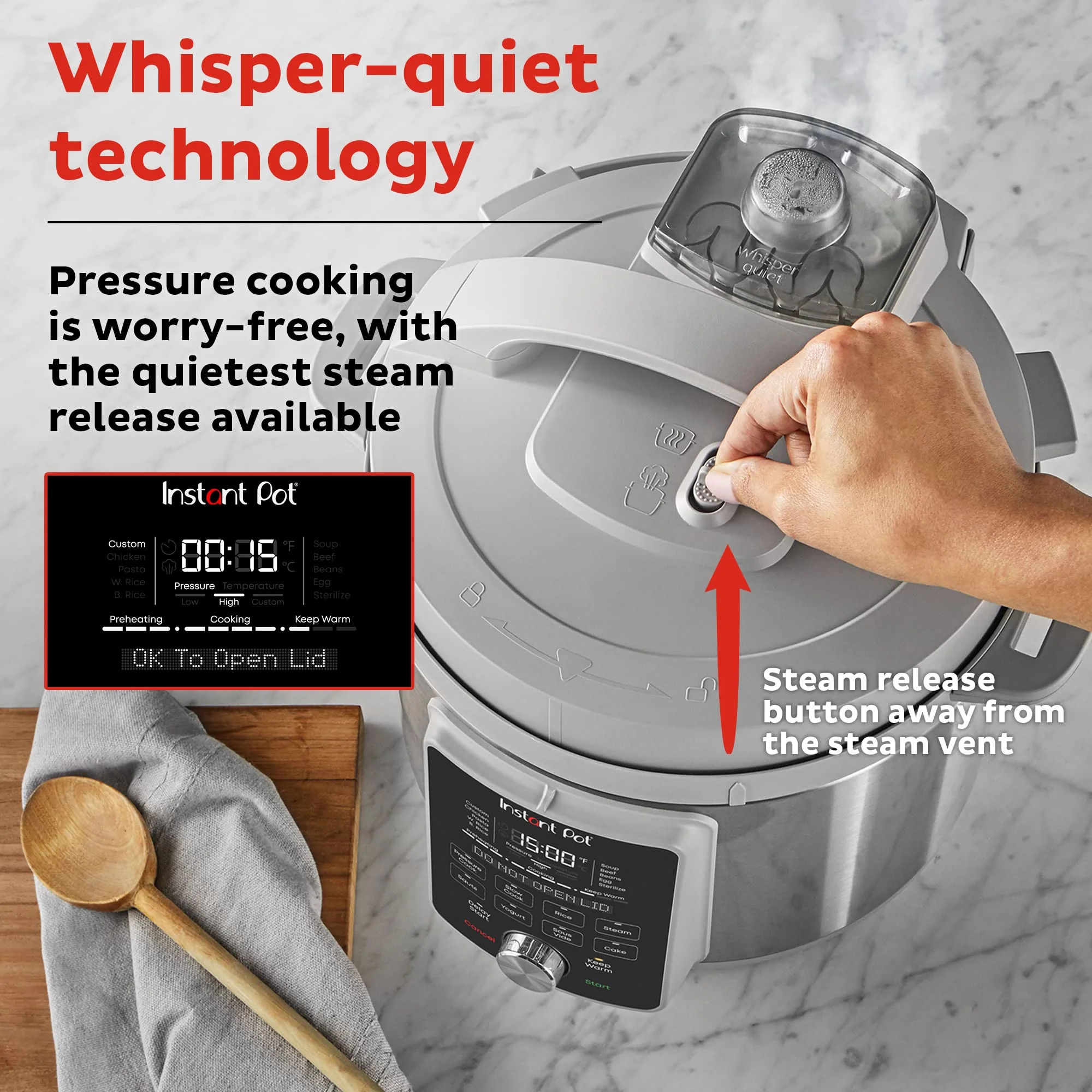 Instant Pot Duo Plus, 8-Quart Whisper Quiet 9-in-1 Electric Pressure Cooker, Slow Rice Cooker, Steamer, Sauté, Yogurt Maker, Warmer & Sterilizer, App With Over 800 Recipes, Stainless Steel - Image 6