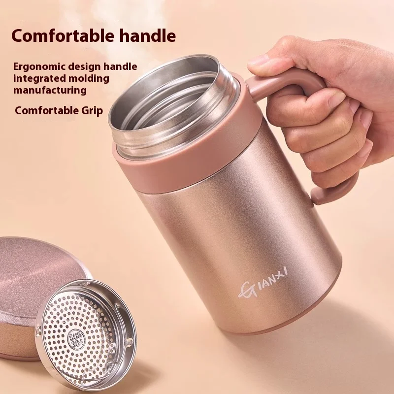Insulated Cup For Women'S Office Tea Cup 316 Stainless Steel Large Capacity Men'S Handle Water Cup Cold Insulation - Image 5