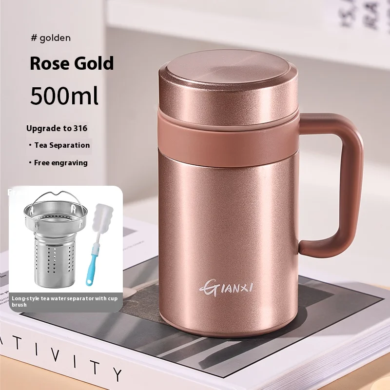 Insulated Cup For Women'S Office Tea Cup 316 Stainless Steel Large Capacity Men'S Handle Water Cup Cold Insulation - Image 7