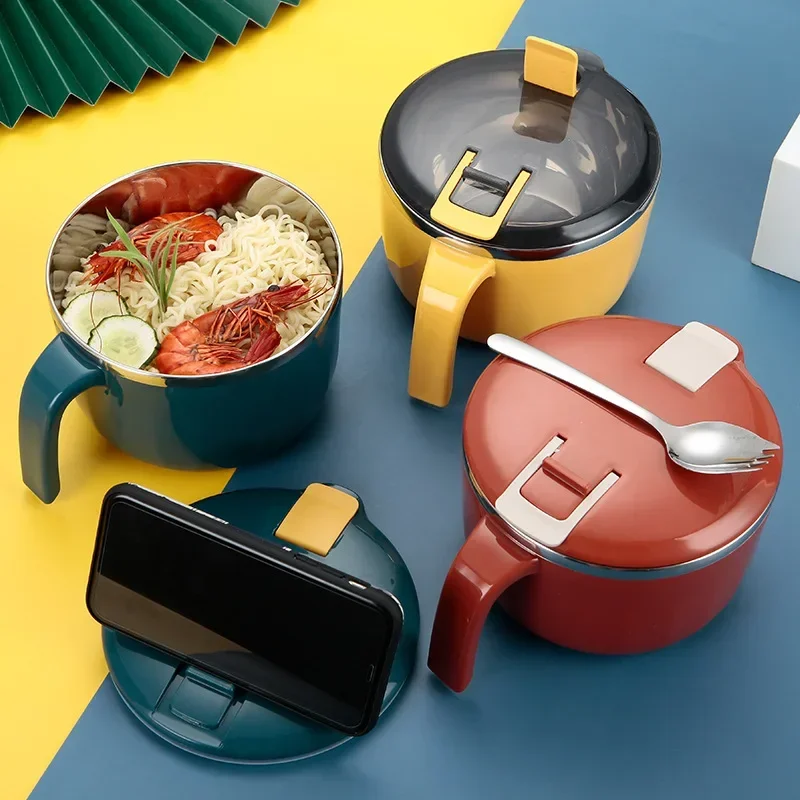 Insulated Fast Food Cup 304 Sealed Lunch Box Household With Lid Stainless Steel Instant Noodle Bowl Student - Image 2