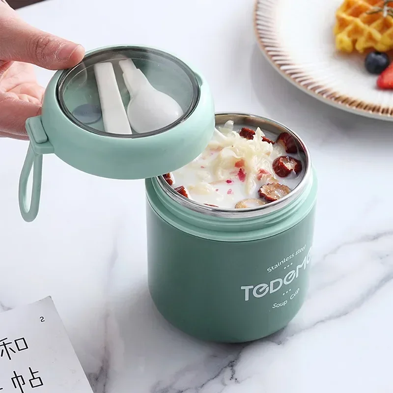 Insulated Lunch Box, Food Container, Stainless Steel Vacuum Cup, Soup Cup, Insulated Bento, Food Thermos With Spoon