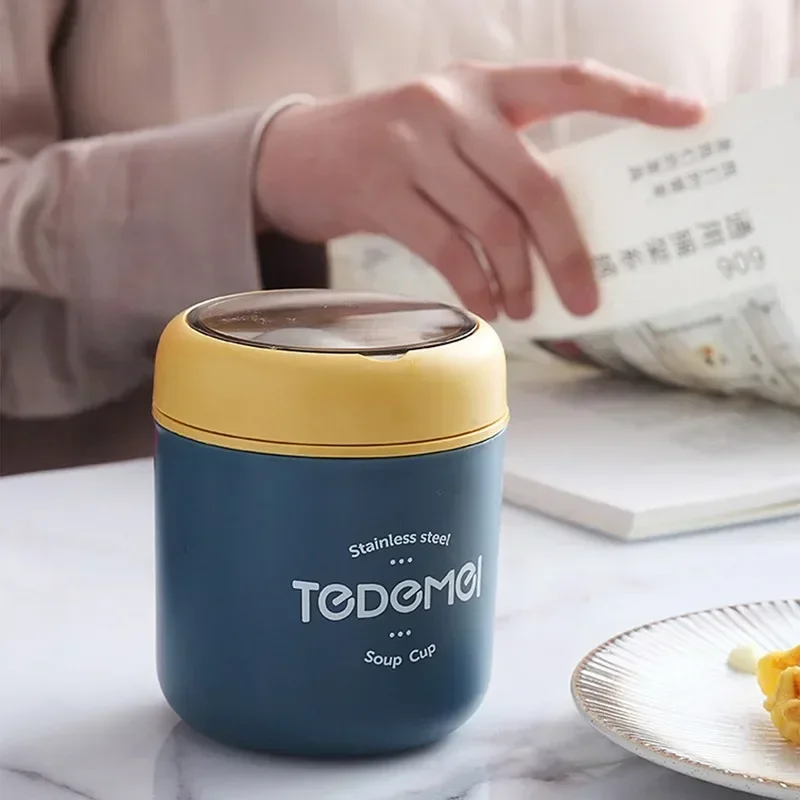 Insulated Lunch Box, Food Container, Stainless Steel Vacuum Cup, Soup Cup, Insulated Bento, Food Thermos With Spoon - Image 3