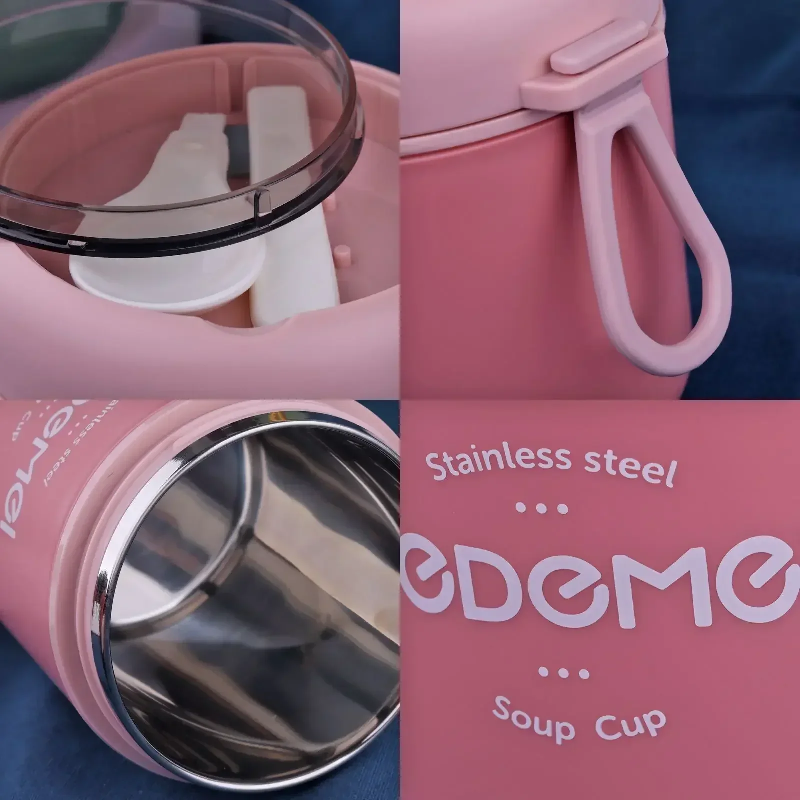Insulated Lunch Box, Food Container, Stainless Steel Vacuum Cup, Soup Cup, Insulated Bento, Food Thermos With Spoon - Image 4