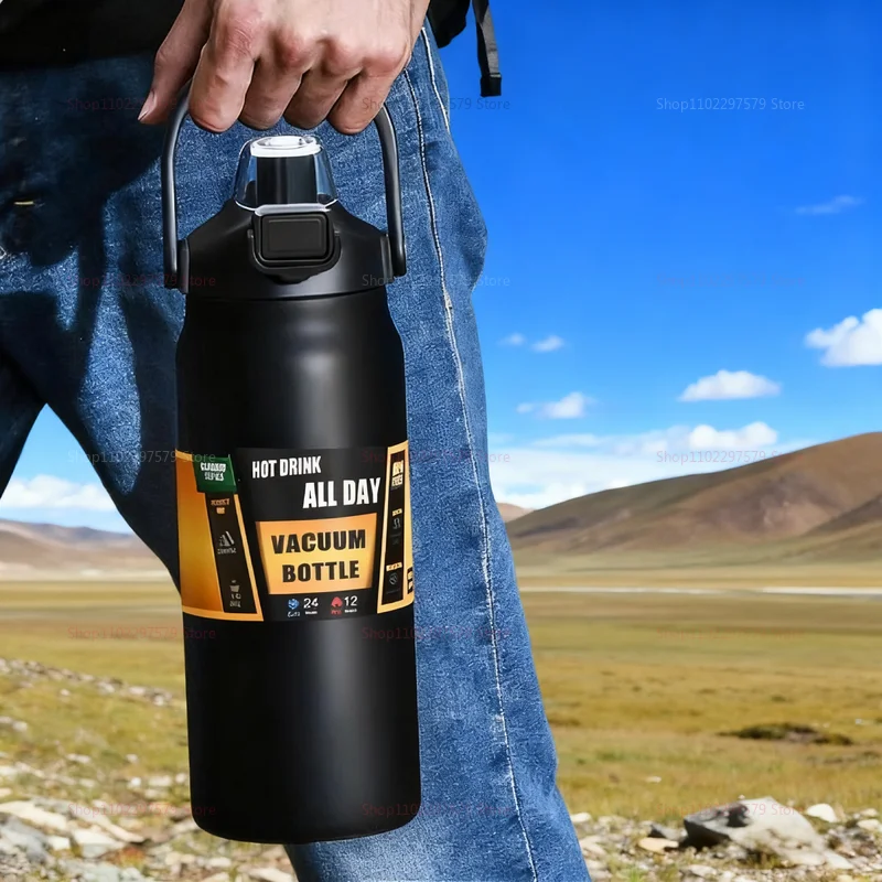 Insulated Stainless Steel Travel Mug 1000ml 1500ml Large Capacity Camping Car Cup Hot Cold Drink Insulation Durable Outdoor Car - Image 3