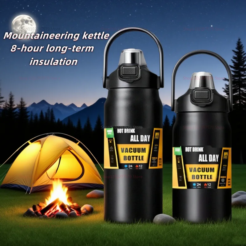 Insulated Stainless Steel Travel Mug 1000ml 1500ml Large Capacity Camping Car Cup Hot Cold Drink Insulation Durable Outdoor Car - Image 4