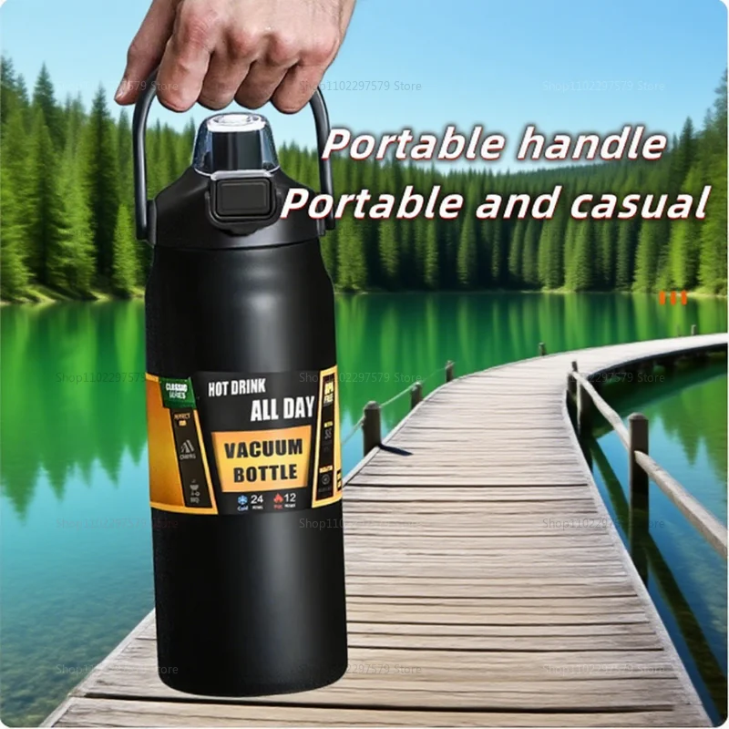 Insulated Stainless Steel Travel Mug 1000ml 1500ml Large Capacity Camping Car Cup Hot Cold Drink Insulation Durable Outdoor Car - Image 6