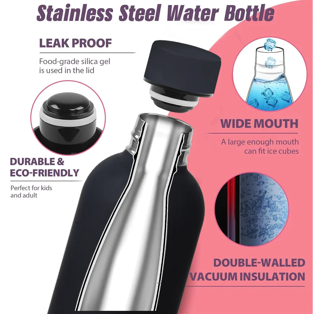 Insulated Water Bottle Coffee Cup Thermal Flask Stainless Steel Small Mouth Thermos for Hot Cold Drinks Leakproof Vacuum Flasks - Image 3