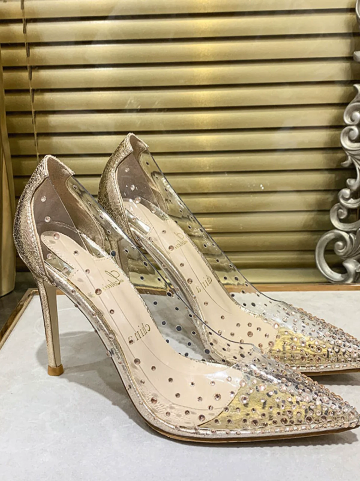 Internet Celebrity Hong Kong Spring Pointed-Toe Crystal Sexy High Heels - Image 4