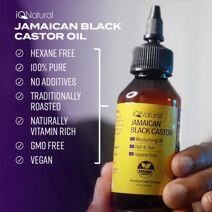 IQ Natural 4oz Unscented Jamaican Black Castor Oil for Hair Growth, Organic Cold Pressed Hexane Free, Black Women and Men, Dry Scalp Oil for Damaged Hair - Image 8