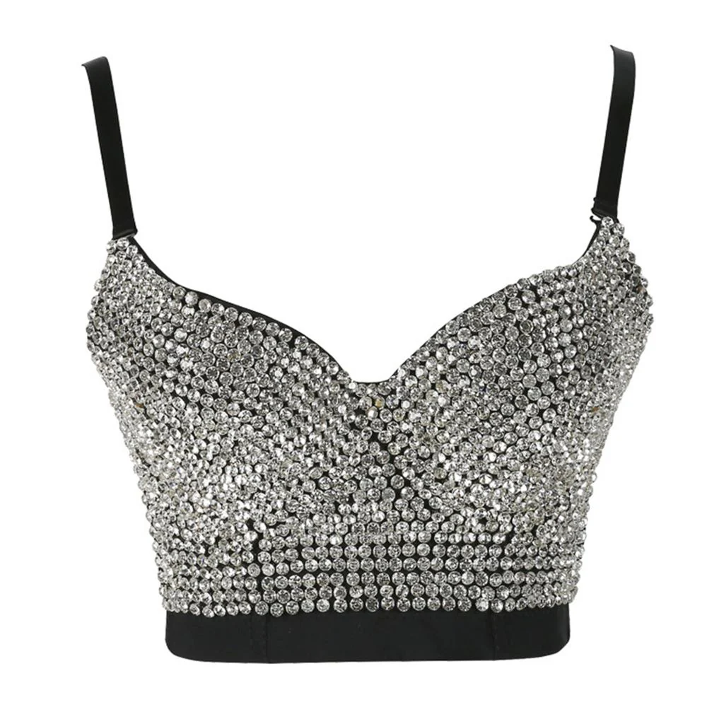Irene Tinnie Hand-made Pearls Jewel Diamond Bralet Women's Bustier Bra Wedding Party Corset Cropped Top Vest Plus Size - Image 10