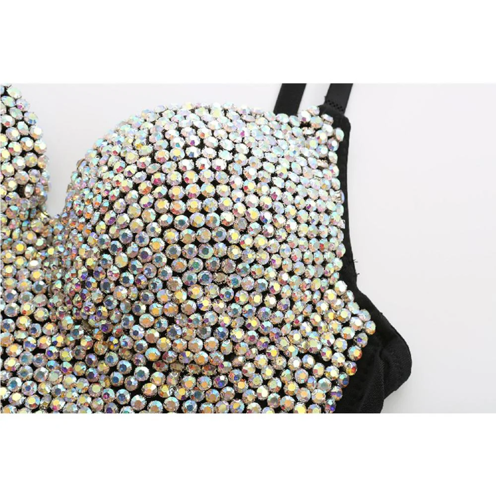 Irene Tinnie Hand-made Pearls Jewel Diamond Bralet Women's Bustier Bra Wedding Party Corset Cropped Top Vest Plus Size - Image 11
