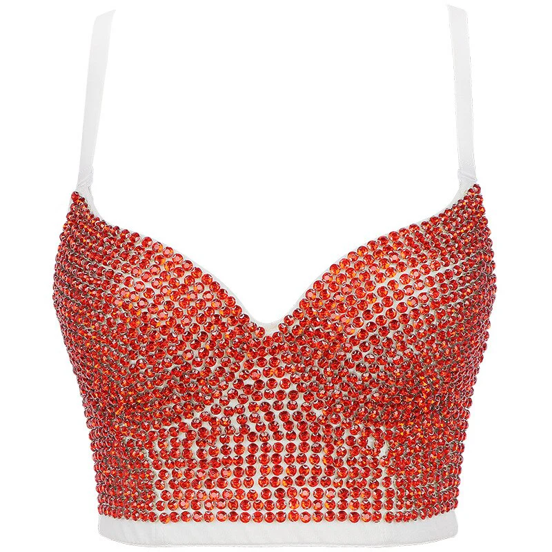 Irene Tinnie Hand-made Pearls Jewel Diamond Bralet Women's Bustier Bra Wedding Party Corset Cropped Top Vest Plus Size - Image 14