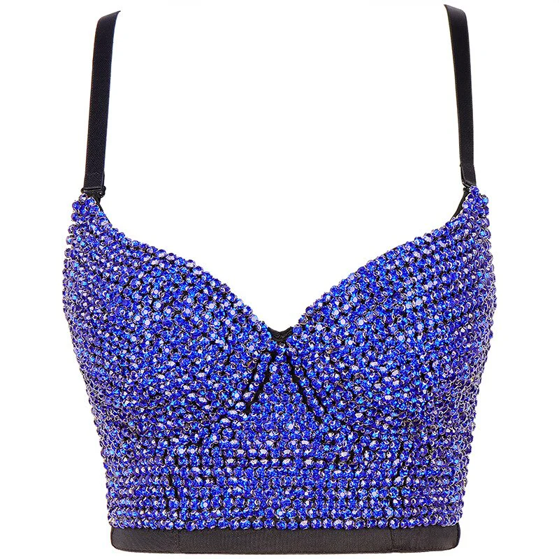 Irene Tinnie Hand-made Pearls Jewel Diamond Bralet Women's Bustier Bra Wedding Party Corset Cropped Top Vest Plus Size - Image 15