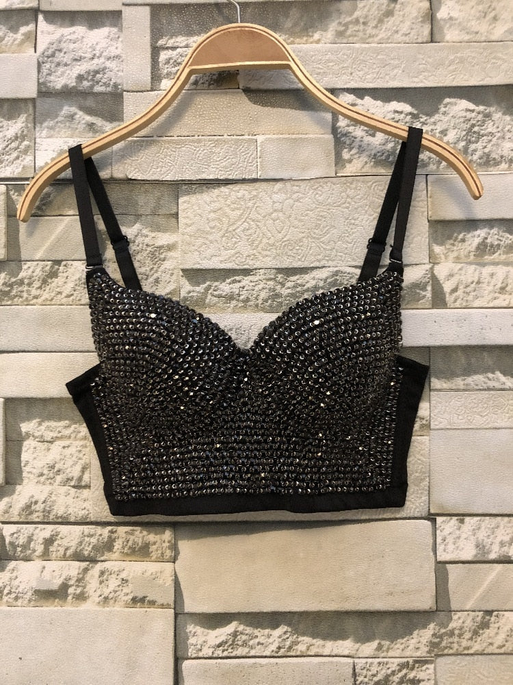 Irene Tinnie Hand-made Pearls Jewel Diamond Bralet Women's Bustier Bra Wedding Party Corset Cropped Top Vest Plus Size - Image 16