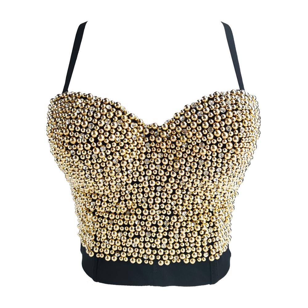 Irene Tinnie Hand-made Pearls Jewel Diamond Bralet Women's Bustier Bra Wedding Party Corset Cropped Top Vest Plus Size - Image 17