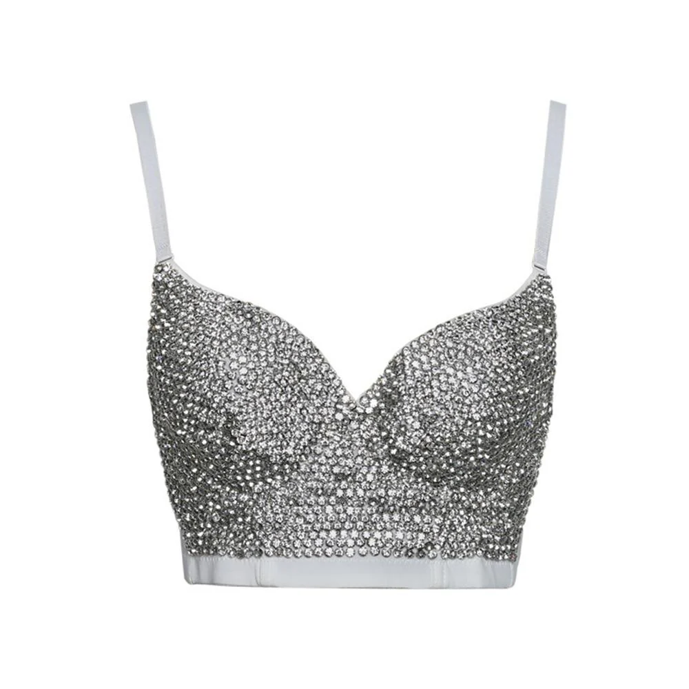 Irene Tinnie Hand-made Pearls Jewel Diamond Bralet Women's Bustier Bra Wedding Party Corset Cropped Top Vest Plus Size - Image 18