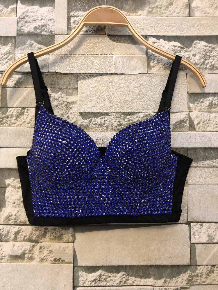 Irene Tinnie Hand-made Pearls Jewel Diamond Bralet Women's Bustier Bra Wedding Party Corset Cropped Top Vest Plus Size - Image 20