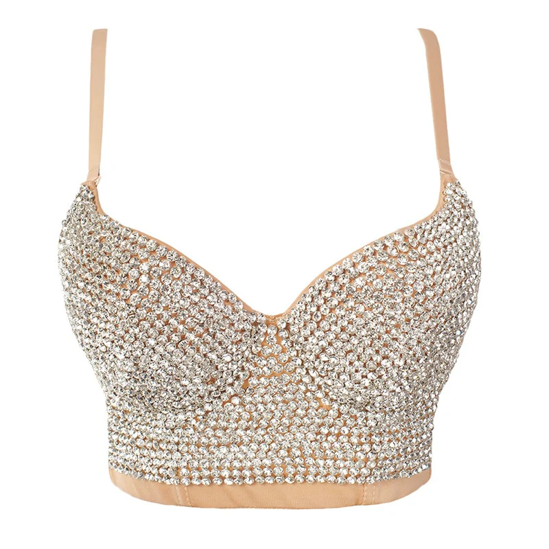 Irene Tinnie Hand-made Pearls Jewel Diamond Bralet Women's Bustier Bra Wedding Party Corset Cropped Top Vest Plus Size - Image 23