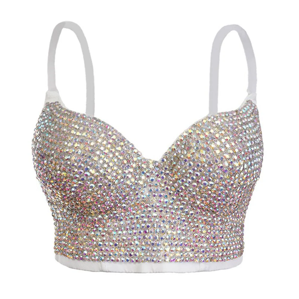 Irene Tinnie Hand-made Pearls Jewel Diamond Bralet Women's Bustier Bra Wedding Party Corset Cropped Top Vest Plus Size - Image 25