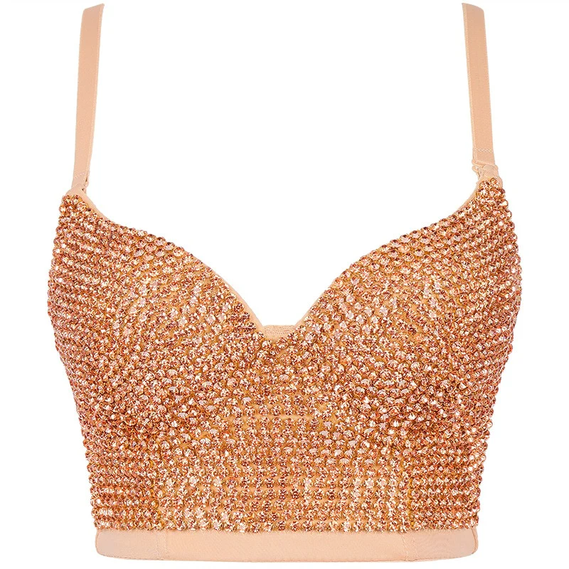 Irene Tinnie Hand-made Pearls Jewel Diamond Bralet Women's Bustier Bra Wedding Party Corset Cropped Top Vest Plus Size - Image 7