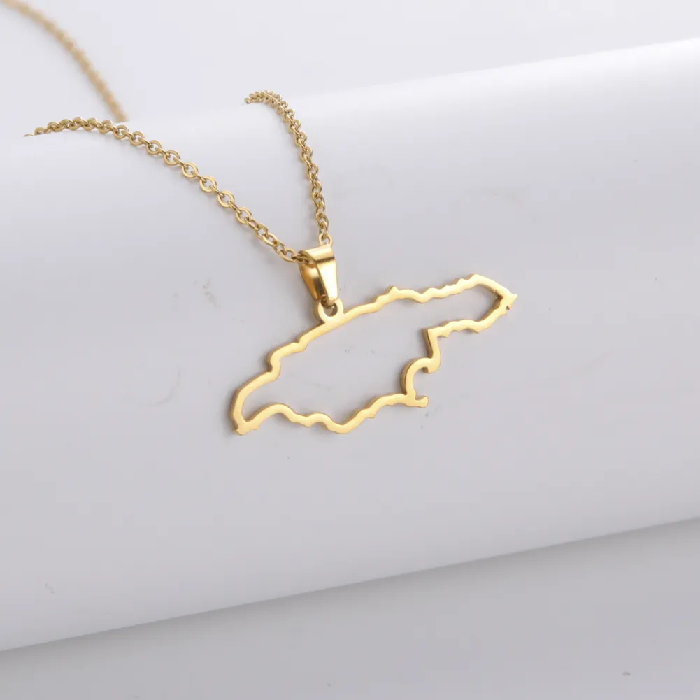 Israel Palestine Map Pendant Necklace For Women Men Arabic African Jamaica Stainless Steel Gold Color Chain Necklaces Jewelry - Image 16
