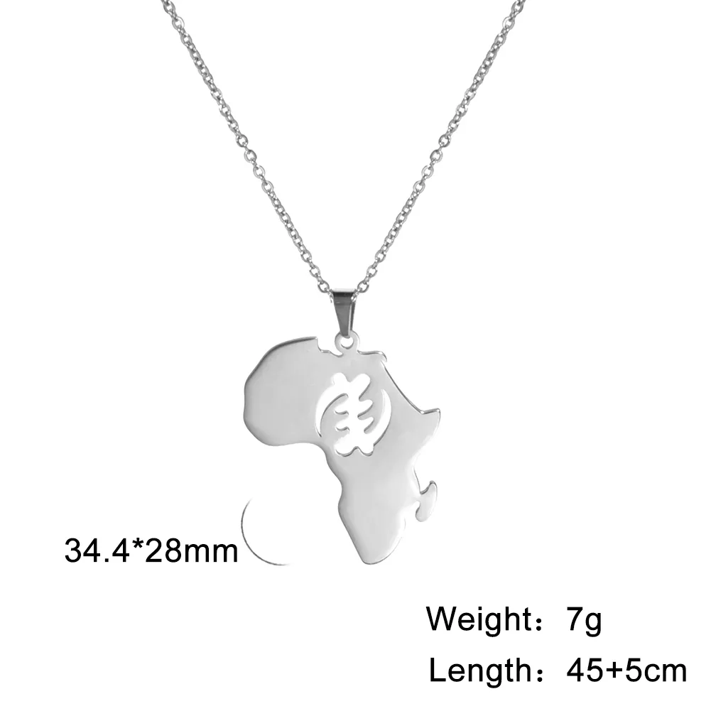 Israel Palestine Map Pendant Necklace For Women Men Arabic African Jamaica Stainless Steel Gold Color Chain Necklaces Jewelry - Image 20