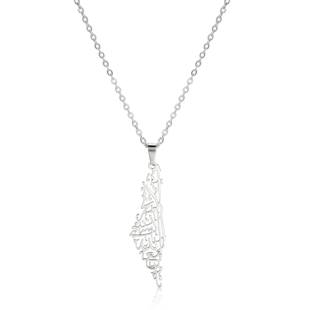 Israel Palestine Map Pendant Necklace For Women Men Arabic African Jamaica Stainless Steel Gold Color Chain Necklaces Jewelry - Image 26