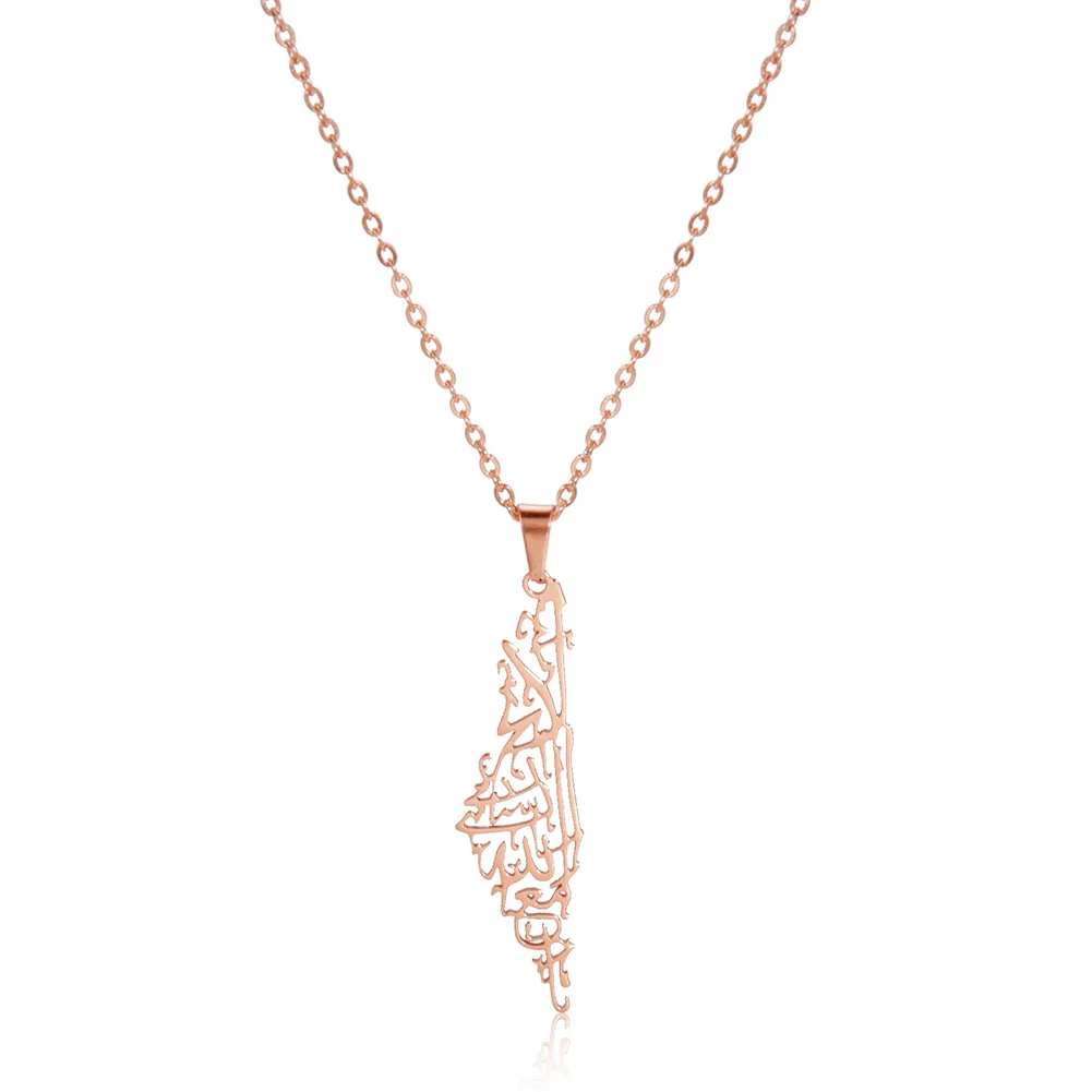 Israel Palestine Map Pendant Necklace For Women Men Arabic African Jamaica Stainless Steel Gold Color Chain Necklaces Jewelry - Image 27