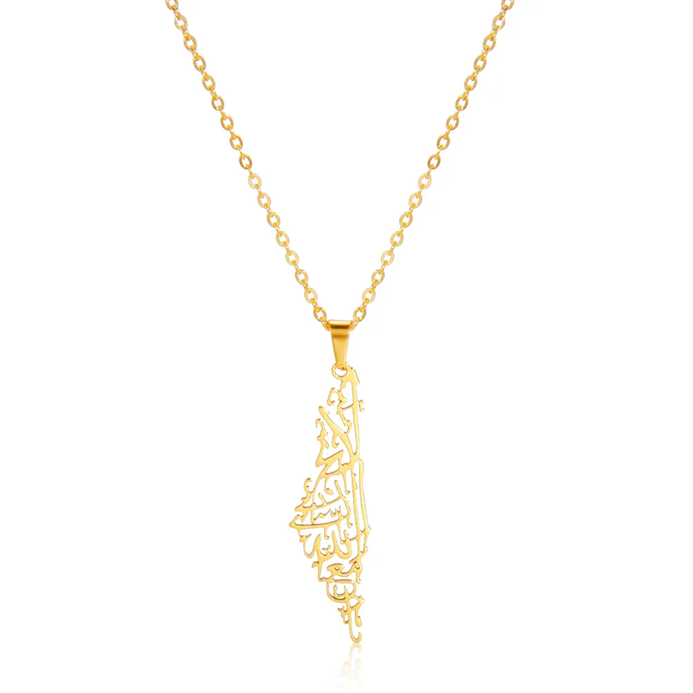 Israel Palestine Map Pendant Necklace For Women Men Arabic African Jamaica Stainless Steel Gold Color Chain Necklaces Jewelry - Image 28