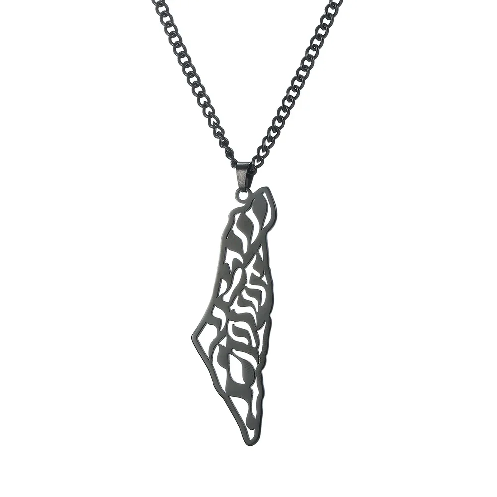 Israel Palestine Map Pendant Necklace For Women Men Arabic African Jamaica Stainless Steel Gold Color Chain Necklaces Jewelry - Image 29