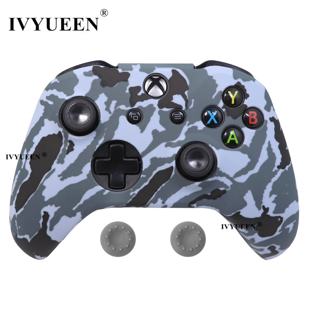 IVYUEEN Silicone Protective Skin Case for XBox One X S Controller Protector Water Transfer Printing Camouflage Cover Grips Caps - Image 5