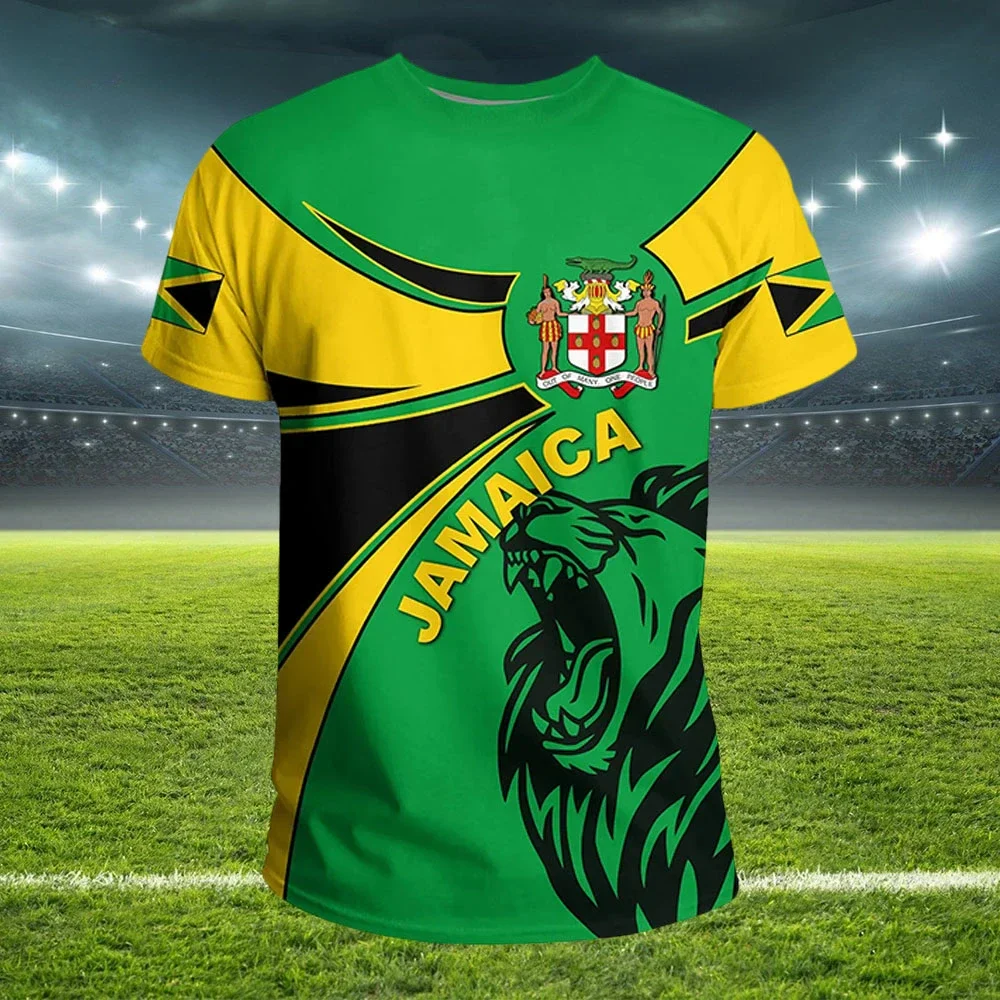 Jamaica Flag 3D T Shirt For Men Football Jersey National Emblem Tees Soccer Team Clothing - Image 2