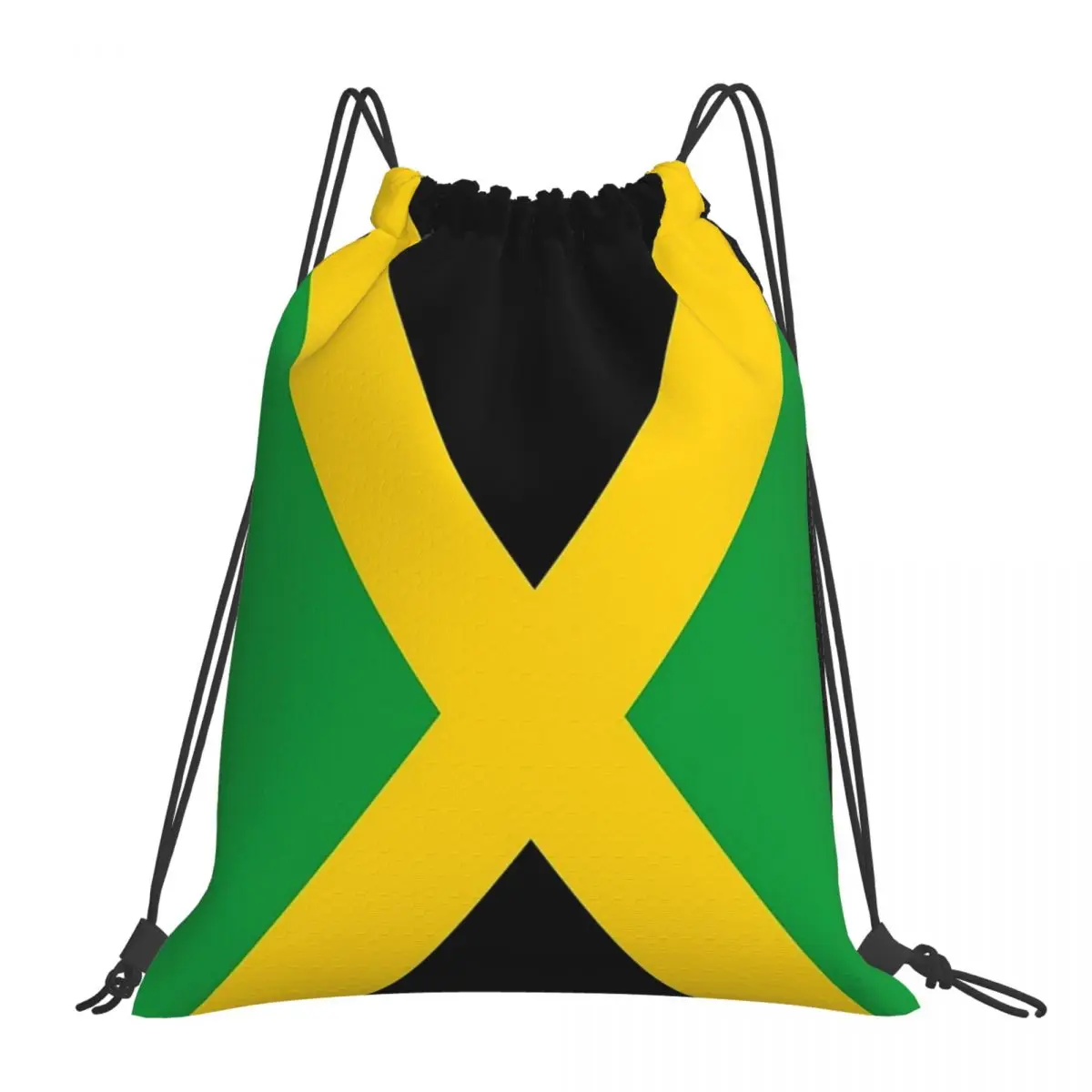 Jamaica Flag Backpacks Casual Portable Drawstring Bags Drawstring Bundle Pocket Sundries Bag Book Bags For Man Woman Students