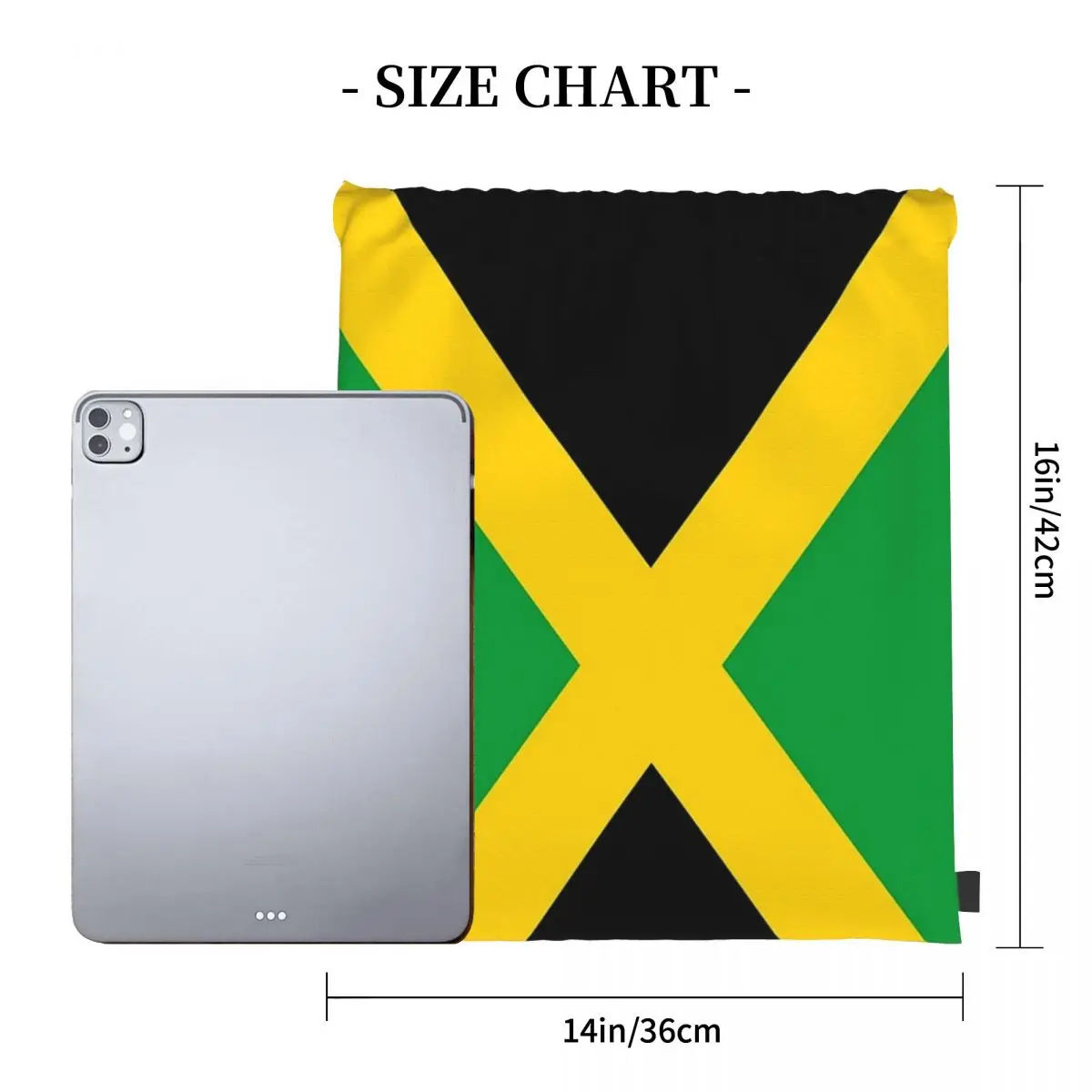Jamaica Flag Backpacks Casual Portable Drawstring Bags Drawstring Bundle Pocket Sundries Bag Book Bags For Man Woman Students - Image 2