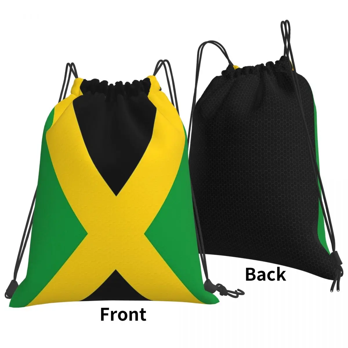 Jamaica Flag Backpacks Casual Portable Drawstring Bags Drawstring Bundle Pocket Sundries Bag Book Bags For Man Woman Students - Image 5