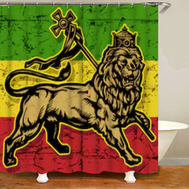 Jamaica Rasta Reggae Lion Bathroom Decor Rasta Reggae Art Bathroom Shower Curtains Set Rastafarian Bath Rug Mats Carpet Toilet - Image 17