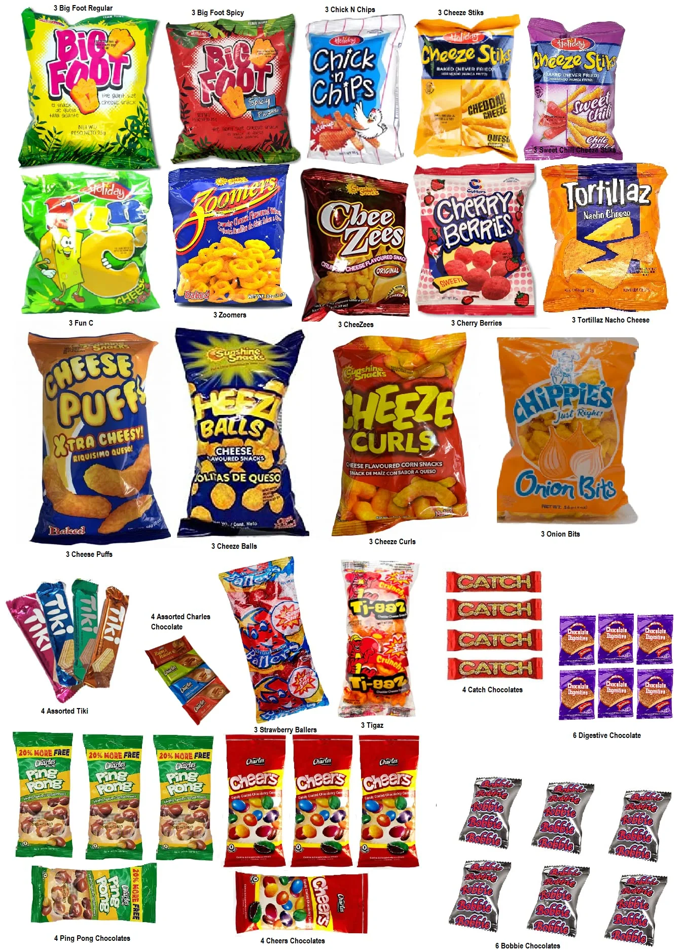 Jamaican Exotic Assorted Snack Gift Box / Care Pack for School Home Play Trips Military, 1.0582 Ounce , 80 - Image 2