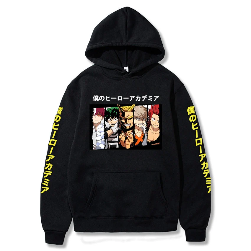 Janpanese My Hero Academia Hoodies Men Casual Fleece Harajuku Pullover Hoodie
