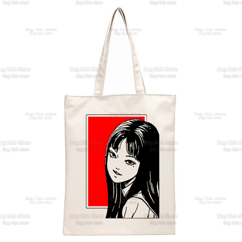 Japan Manga Junji Ito Tomie Shintaro Kago Graphic Hipster Cartoon Print Shopping Bags Girls Fashion Casual Pacakge Hand Bag - Image 21