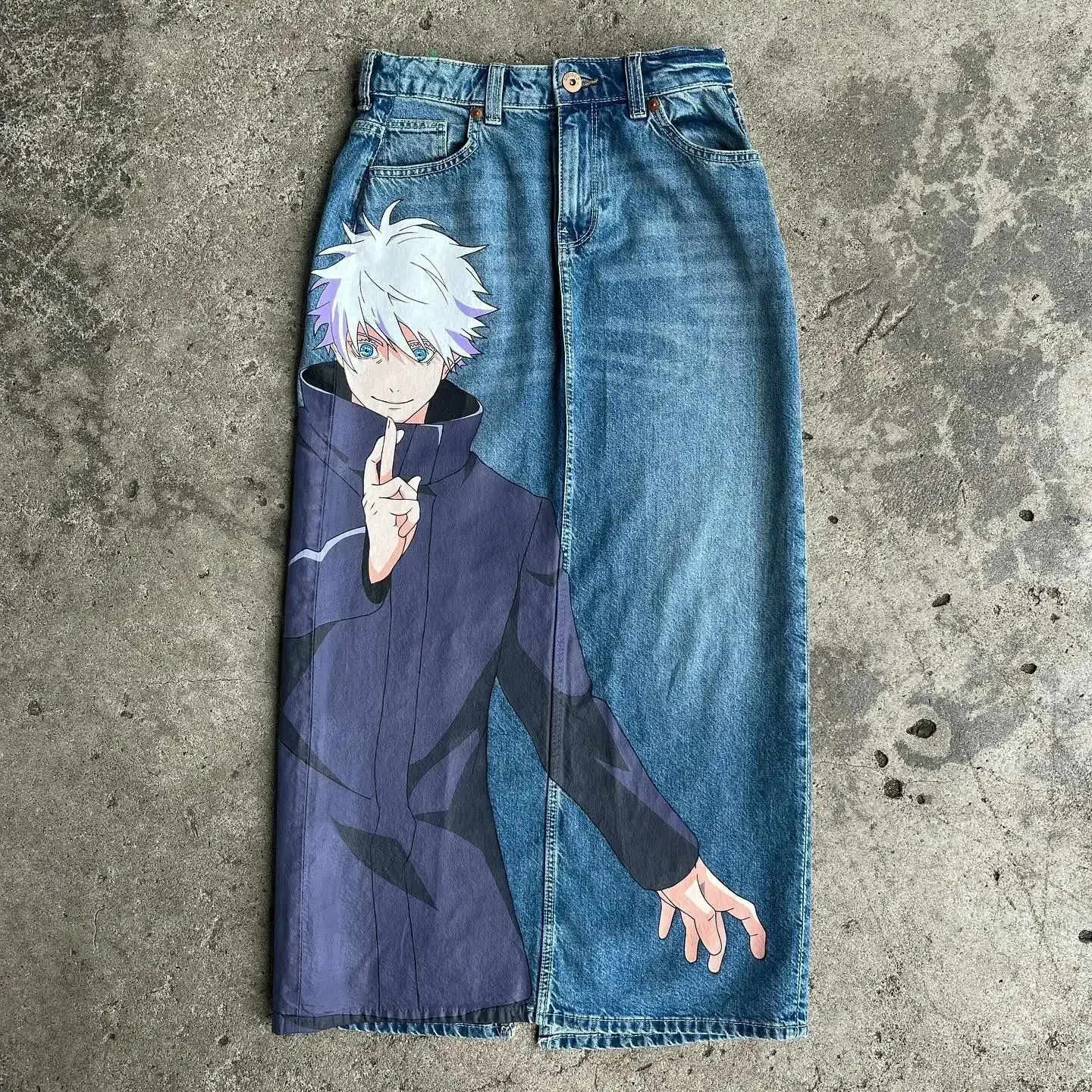 Japanese anime printing baggy jeans harajuku wide leg denim pants y2k men jean streetwear vintage couples trouser women clothing - Image 13