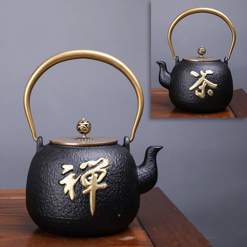 Japanese High quality Cast Iron Teapot Induction Cooker Kettle With Strainer Tea Pot Oolong Tea Coffee Maker Office Tea set 1.2L - Image 4