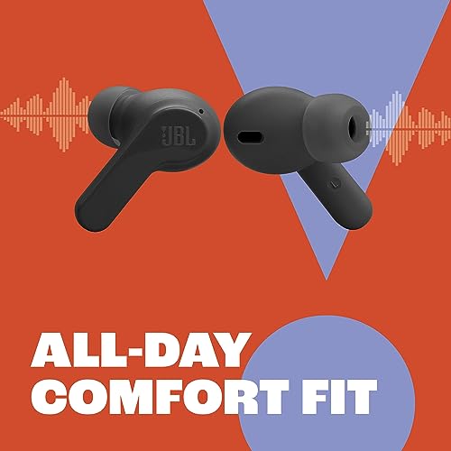 JBL Vibe Beam - True Wireless JBL Deep Bass Sound Earbuds, Bluetooth 5.2, Water & Dust Resistant, Hands-free call with VoiceAware, Up to 32 hours of battery life (Black) - Image 2