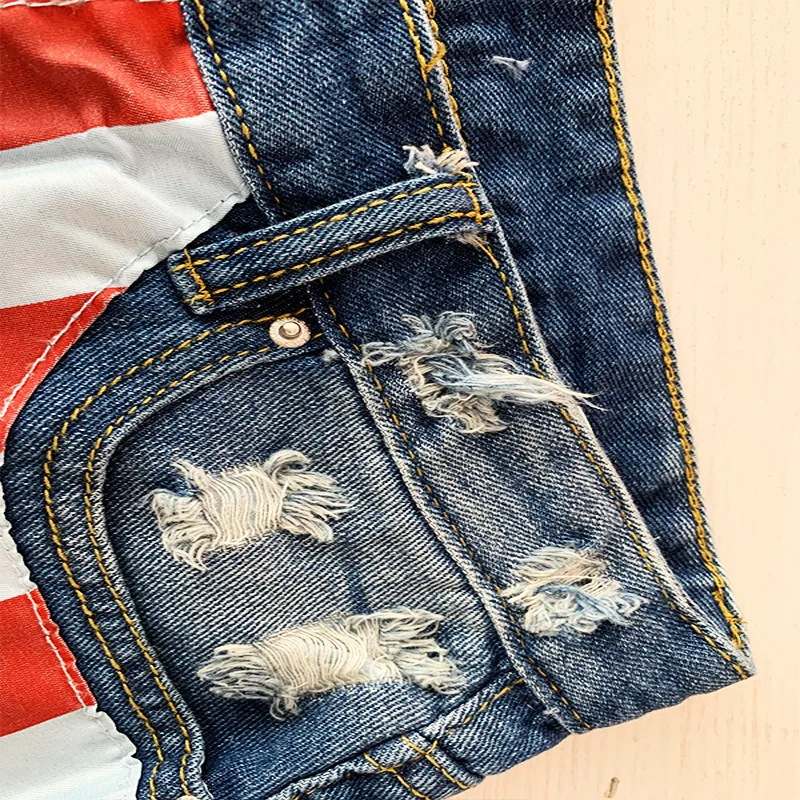 Jeans! American Flag Fringe Star Print Denim Shorts Trend Hot Pants Biker Shorts Women  Sexy Short Jeans Women - Image 6