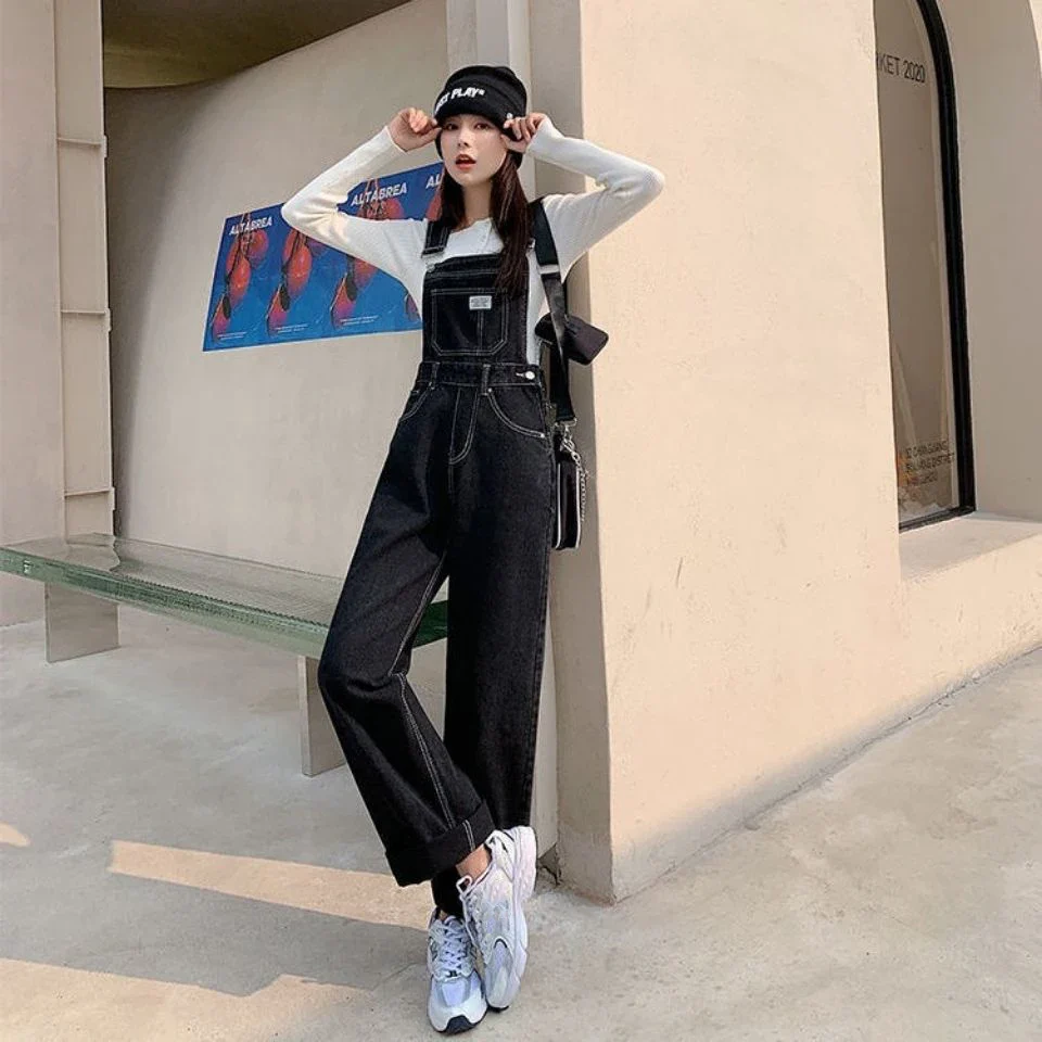 Jeans Bib Pants Women's Crotch Convenient Pants Double-headed Invisible Zipper Large Version Loose Slim Sex Pants Wide Leg Pants - Image 13