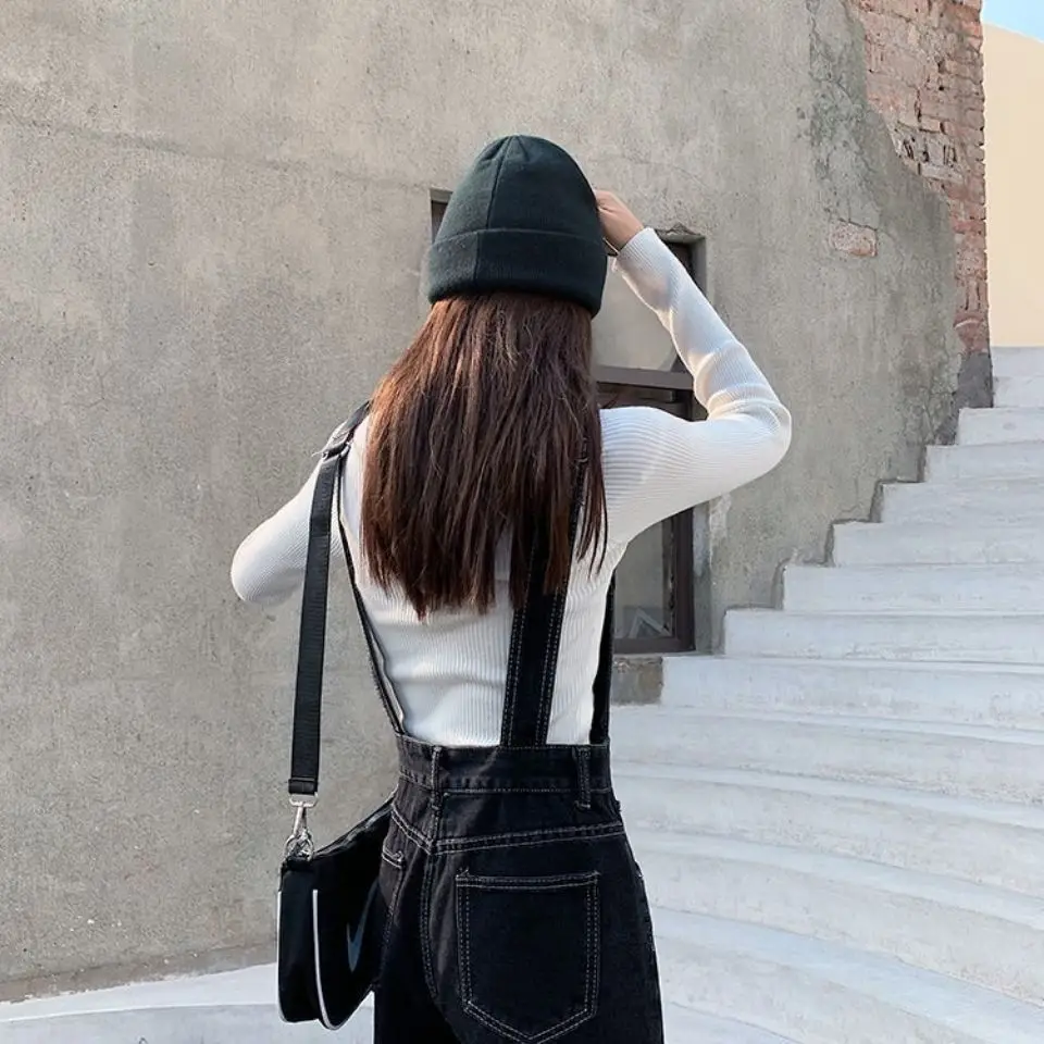 Jeans Bib Pants Women's Crotch Convenient Pants Double-headed Invisible Zipper Large Version Loose Slim Sex Pants Wide Leg Pants - Image 17