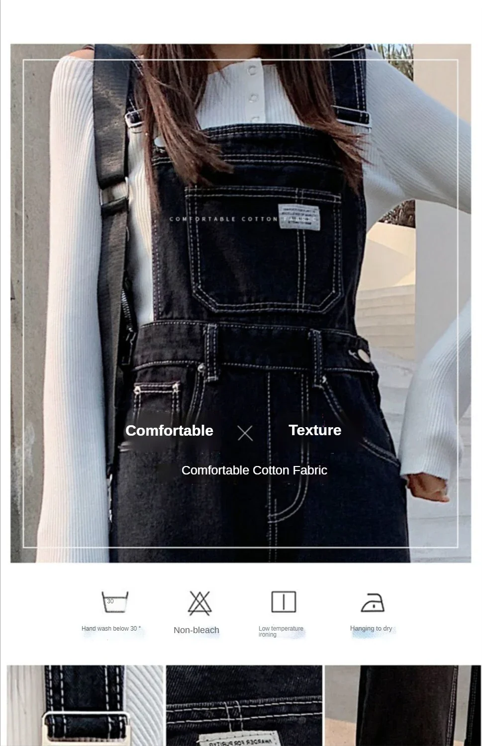 Jeans Bib Pants Women's Crotch Convenient Pants Double-headed Invisible Zipper Large Version Loose Slim Sex Pants Wide Leg Pants - Image 6