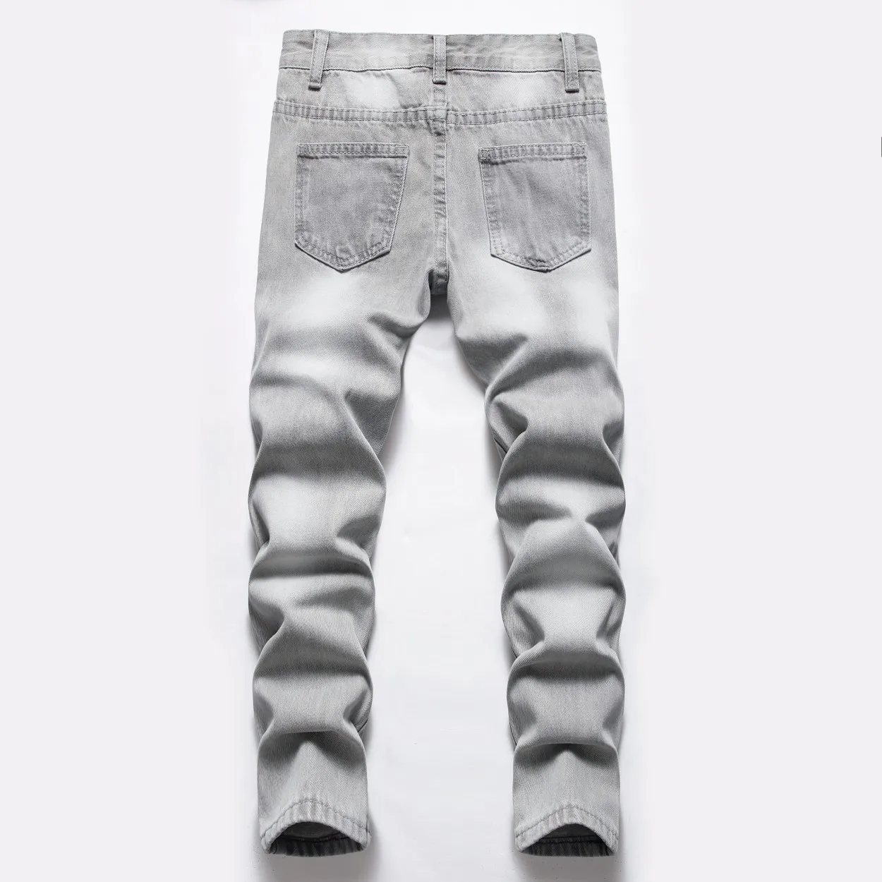 Jeans Boys Straight Ripped Children Washed Distressed Pockets Stretch Casual Denim Trousers Big Kids Streetwear 2025 Hole Pants - Image 2