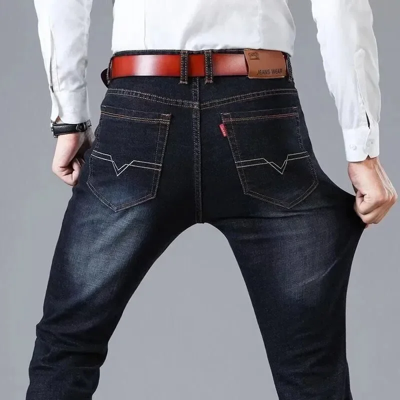 Jeans Men Autumn and Winter New Elastic Business Men's Pants Youth Men Straight Man Men's Adult Seasons A Comfortable Gentleman - Image 10
