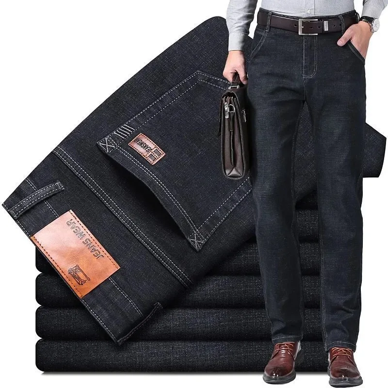Jeans Men Autumn and Winter New Elastic Business Men's Pants Youth Men Straight Man Men's Adult Seasons A Comfortable Gentleman - Image 13