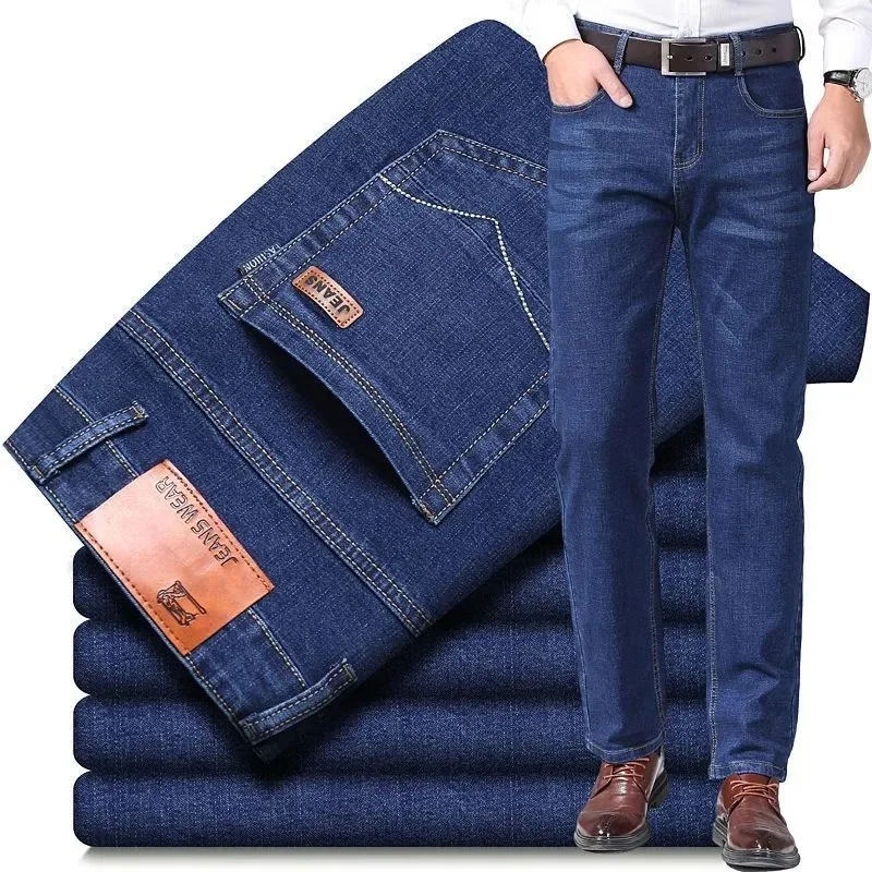 Jeans Men Autumn and Winter New Elastic Business Men's Pants Youth Men Straight Man Men's Adult Seasons A Comfortable Gentleman - Image 16